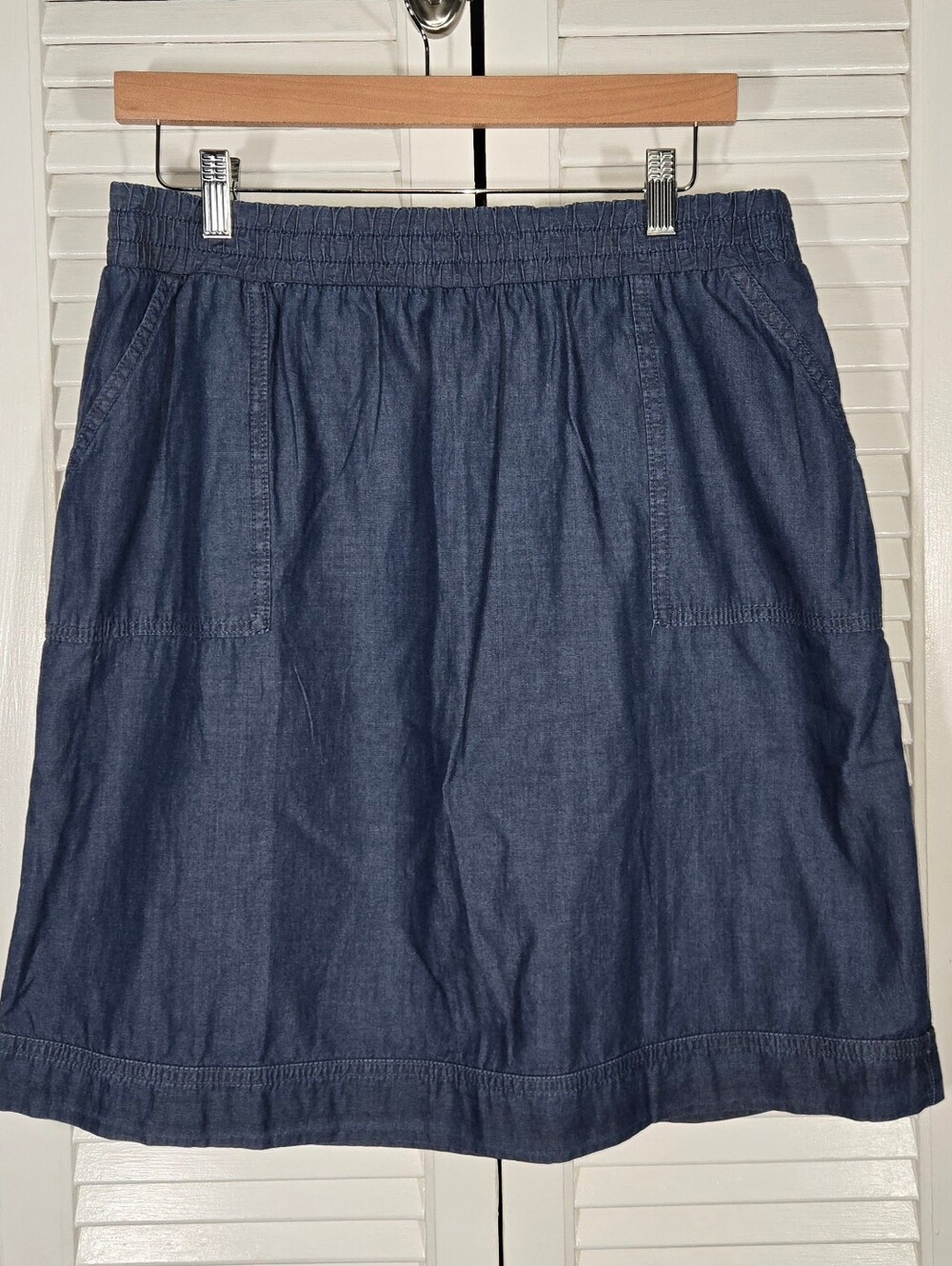 Karen Scott NWT Pull On Chambray Denim Mini Skirt Sz LP